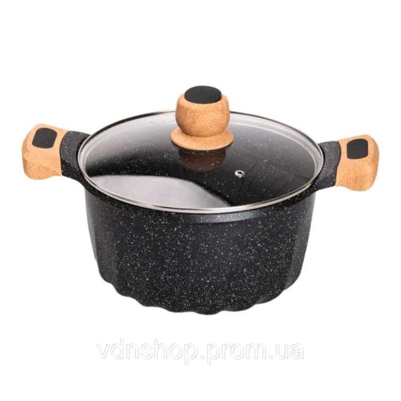 Набор посуды, 3 кастрюли, с толстодонной алюминиевой лопаткой и половником MGC, черный HP-4-401B | Зображення 2