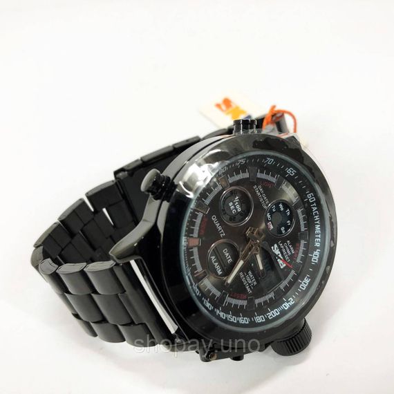 Годинник наручний чоловічий SKMEI 1515BK BLACK, годинник наручний електронний тактичний. Колір: чорний | Зображення 3
