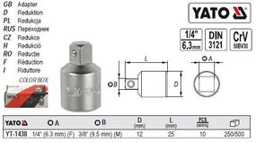 Переходник YATO Польша M=1/4"(F)/3/8(М) L=25 мм YT-1438