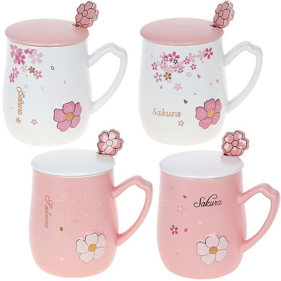 Порцелянова кружка з кришкою Sakura branch