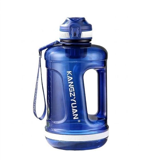 Эко-бутылка KANGZYUAN 1500 мл (1.5 л) - Синяя Tritan BPA-free, ударопрочная, спортивная с ручкой и ремешком | Зображення 9