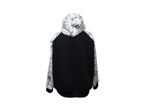 Худі чоловічий чорний мармур білий теплий зимовий толстовка з капюшоном футер тринитка з начосом 48 | Зображення 4