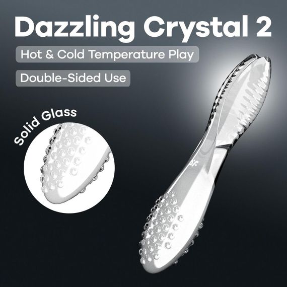 Двосторонній скляний дилдо Satisfyer Dazzling Crystal 2 Transparent Sex Aura | Зображення 5