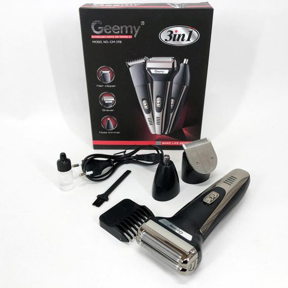 Машинка для стрижки бороди  GEMEI GM-598, Тример для бороды, QB-894 Триммер беспроводной | Зображення 5