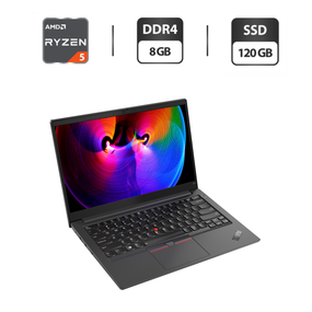 Ноутбук Б-класс Lenovo ThinkPad E14 Gen 2 / 14" (1920x1080) IPS / AMD Ryzen 5 4500U (6 ядер по 2.3 - 4.0 GHz) / 8 GB DDR4 / 120 GB SSD / AMD Radeon RX Vega 6 Graphics / WebCam / Windows 11 б/у