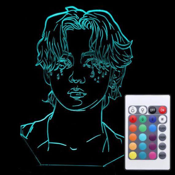 Акриловий світильник-нічник з пультом 16 кольорів BTS Кім Техен "V" tty-n001043