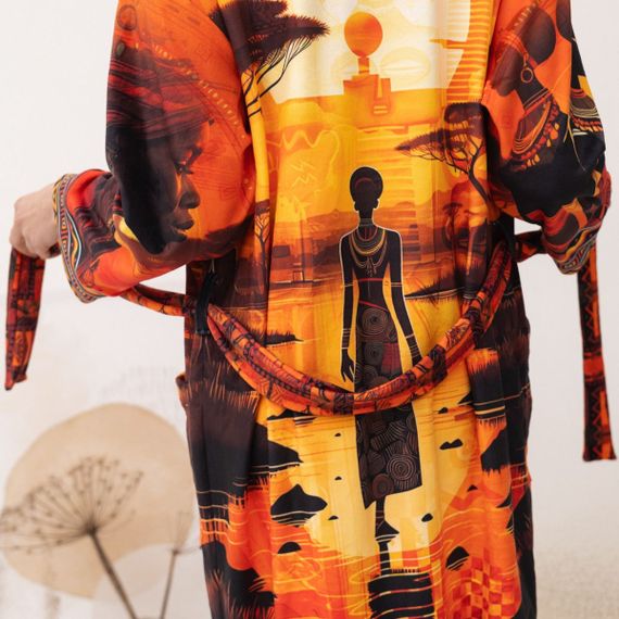 Халат жіночий з плюшевого велюру ексклюзивний Africa 18127 L-XL | Зображення 5