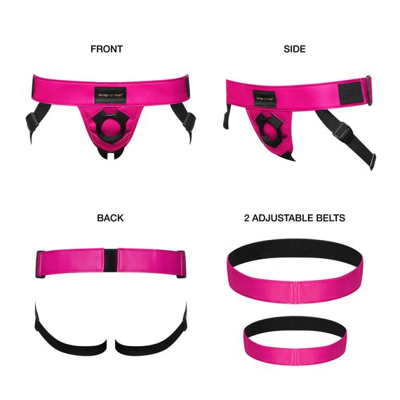 Труси для страпона Strap-On-Me Leatherette Harness Curious  Fuchsia | Зображення 1
