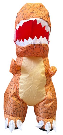 Динозавр на радіокеруванні T-Rex 60 см великий надувний від акумулятора з пультом дк коричневий музика рух | Зображення 2