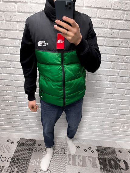 Жилетка в стиле The North Face черно-зеленая | Зображення 7