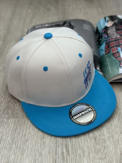 Кепка снепбек (Snapback) What it is Кремовий з блакитним 56-61р (9107) | Зображення 1