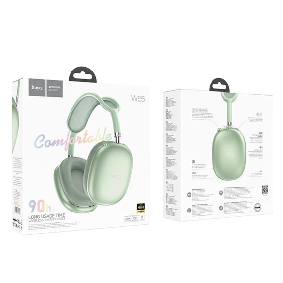 Беспроводные наушники HOCO W55 Pleasing BT headphones Green | Зображення 1