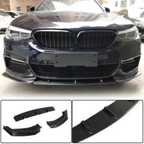 Накладка на передній бампер Lip V4 (для M-Sport 2017-2020, Карбон) для BMW 5 серія G30/31 рр