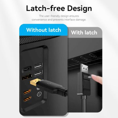 Кабель мультимедийный DisplayPort M to DisplayPort M 5.0m V1.2 4K60Hz Vention (HAKBJ) | Зображення 3