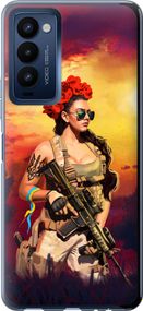 Чехол на Tecno Camon 18 CH6n Украинка с оружием "5316u-2524-17620"