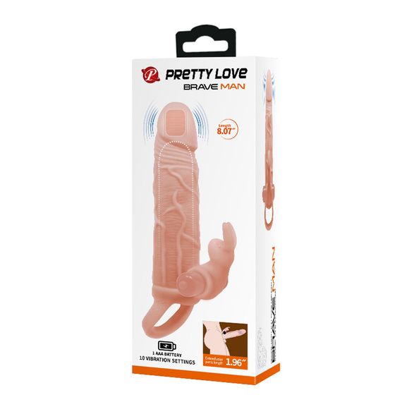 Насадка на пеніс BAILE BRAVE MAN 10 Vibraton Sex Aura | Зображення 1