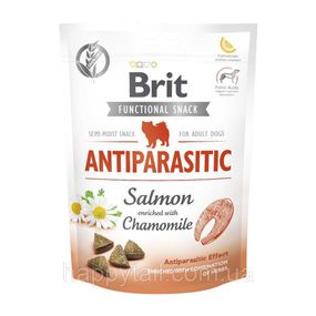 Функциональное лакомство для собак Brit Care (Брит Кеа) Functional Snack Antiparasitic - лосось и ромашка, 150 г