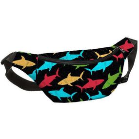Сумка на пояс бананка Bumbag Акулы 27x16 см (BB_18J035_BL_BL)