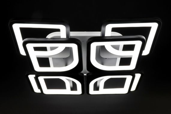 Люстра світлодіодна стельова LED світильник для квартири на стелю лед з пультом 25751 Чорний 11х43х43 см. | Зображення 1