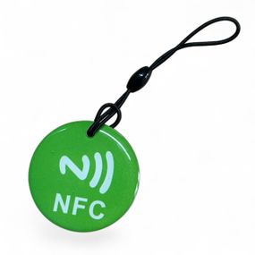 NFC метка брелок NTAG213 круглый 35 мм - Green