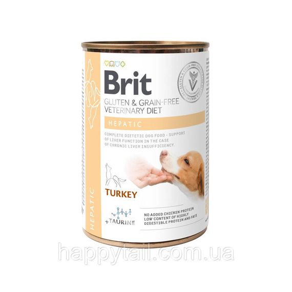 Ветеринарный влажный корм Brit Veterinary Diets Hepatic для собак при болезнях печени с индейкой 400 г