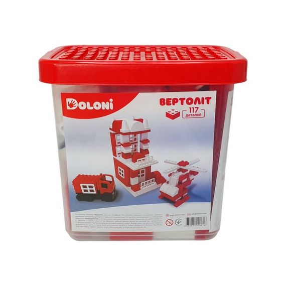 Конструктор "Вертолет" 013888/08 в пластиковом боксе, 117 деталей