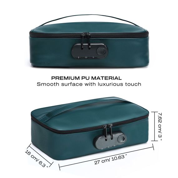 Кейс для игрушек Dorcel DISCREET BOX LUXURY GREEN, кодовый замок, 27×16×7,62 см | Зображення 5