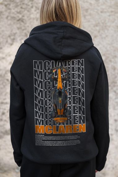 Утеплене зіп худі на флісі зіпер з принтом Mclaren Without Kane Black | Зображення 5
