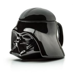 Кружка Чашка Бокал с крышкой Star Wars Дарт Вейдер Star Wars 3D  (Черная) Керамика