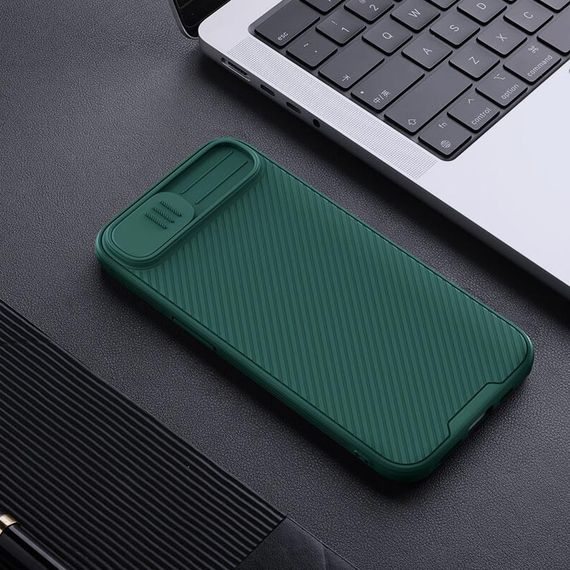 Карбонова накладка Nillkin CamShield Pro для Apple iPhone 16e (6.1") Deep Green | Зображення 5