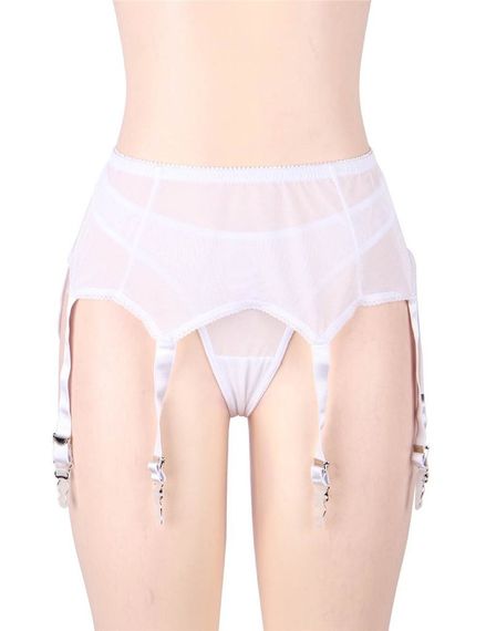 Сексуальні трусики стрінги Star Night з поясом для панчохи, білий sexstyle | Зображення 2