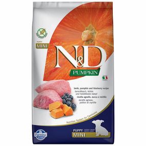 Сухий корм з ягнятком для цуценят малих порід Farmina N&D Pumpkin Dog Lamb & Blueberry Puppy Mini, 7 кг