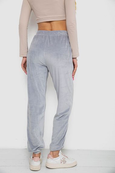 Штани жіночі велюрові, колір сірий, 238R58168 | Зображення 3