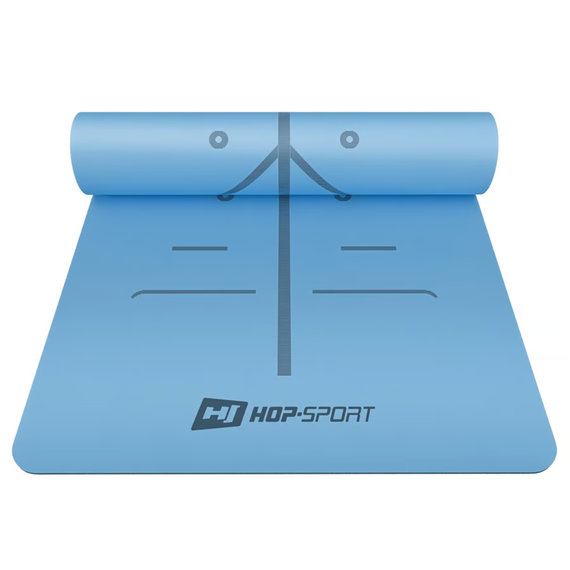 Йога-мат Hop-Sport PU 0,5см 183 x 68см HS-P005GM темно-синій | Зображення 4