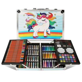 Детский набор для рисования в чемодане, 145 предметов, Голубой / Художественный набор для творчества / Набор
