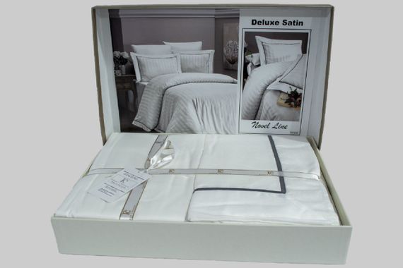 Постільна білизна First Choice Deluxe Satin 160 х 220 см сімейний Novel Line White | Зображення 1