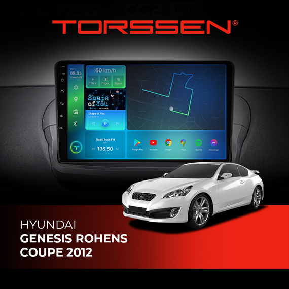 Штатна магнітола Torssen Hyundai Genesis Rohens Coupe 2012 FL9 4+64Gb 4G Carplay DSP