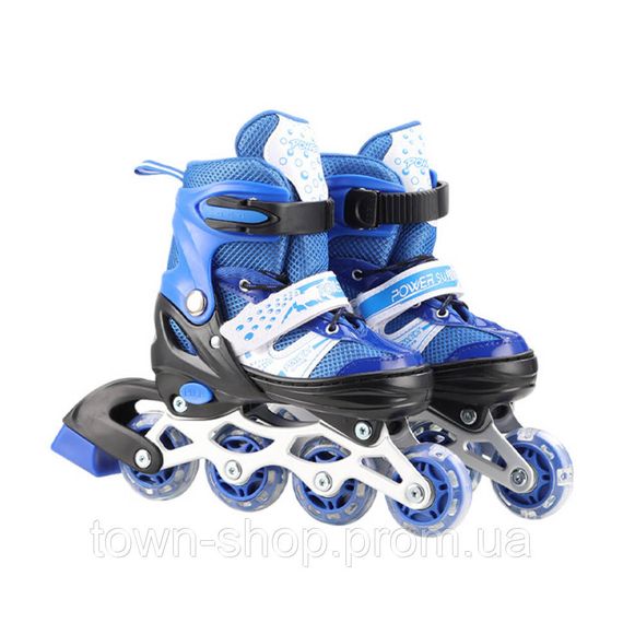 Роликовые коньки RL2501(Blue) колеса PVC, размер S (30-33), со светом
