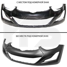 Передний бампер Hyundai Elantra MD '14-16 (без места под номерной знак)  865113X800