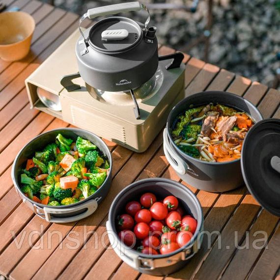 Набор посуды Naturehike CNK2450CF01 2 кастрюли, чайник, сковорода JM-89 | Зображення 3