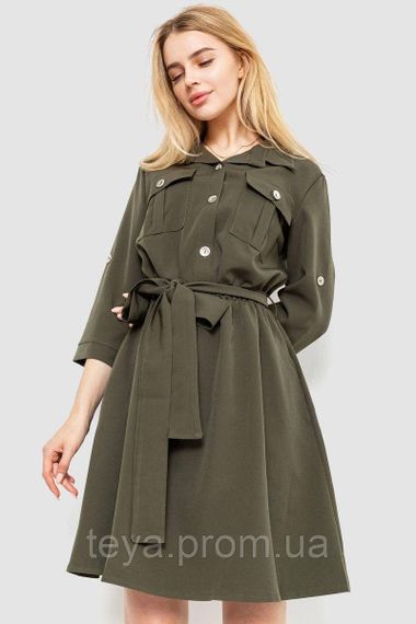 Плаття з поясом колір хакі FA_007450