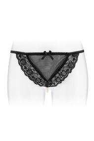 Трусики-стрінги з перлинною ниткою Fashion Secret KATIA Black