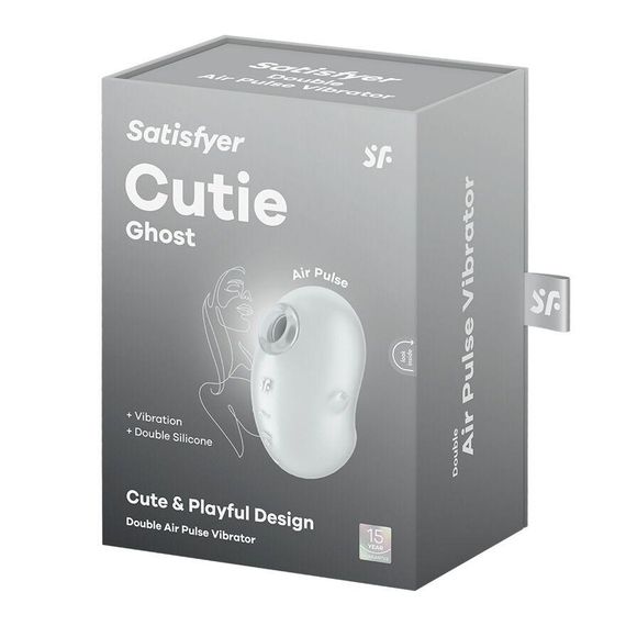 Вакуумный клиторальный стимулятор с вибрацией Satisfyer Cutie Ghost White sexstyle | Зображення 8