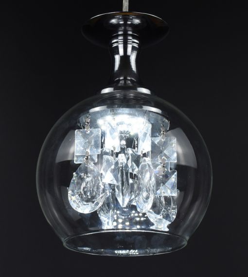 Люстра світлодіодна підвісна LED світильник для квартири на стелю лед 26990 Хром 30-150х14х14 см. | Зображення 9