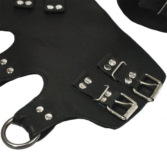 Поножі-манжети для підвісу за ноги Art of Sex – Leg Cuffs For Suspension, чорні, натуральна шкіра | Зображення 3