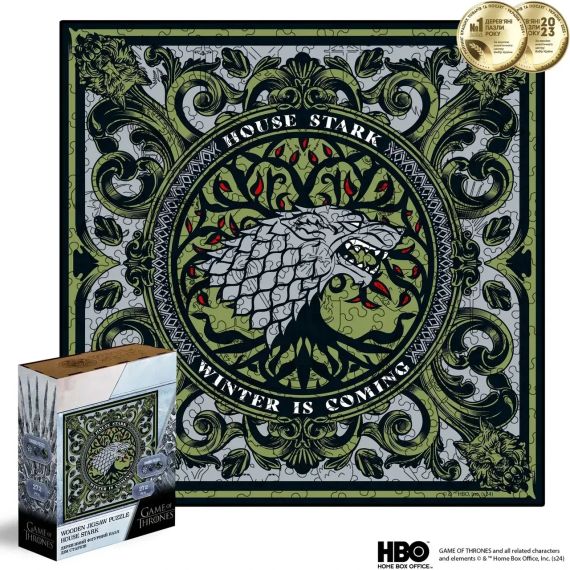 Пазл дерев'яний фігурний Гра Престолів Дім Старків XL | Зображення 1