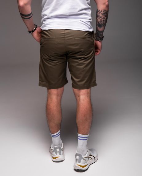 Мужские летние брючные шорты коттоновые под ремень RA2032, цвет хаки, размер XL | Зображення 2