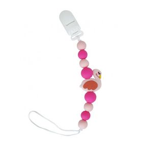 Силиконовая цепочка для пустышки "Фламинго" MGZ-0522-3 длина 24 см