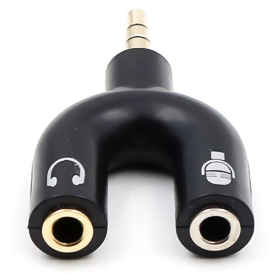 Разветвитель для наушников и микрофона Addap AJA-03, 3,5 мм Jack 3-pin на 4-pin | Аудиоадаптер, сплиттер, черный | Зображення 7