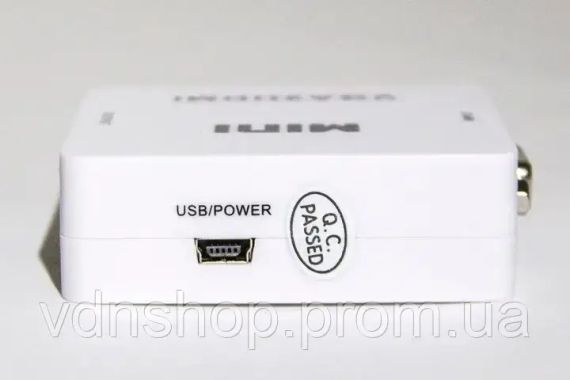 Перехідник VGA на HDMI конвертер для ПК, ноутбука, відео реєстратора адаптер перетворювач з аудіо та зовнішнім живленням HDMI - | Зображення 2